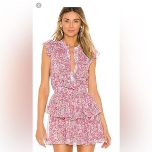Misa Los Angeles XS Marnie mini dress ruffle Lilac Floral